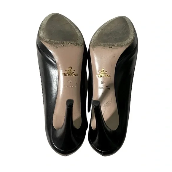 Prada Leather Stitch Pumps Classic Heels - Picture 3 of 6